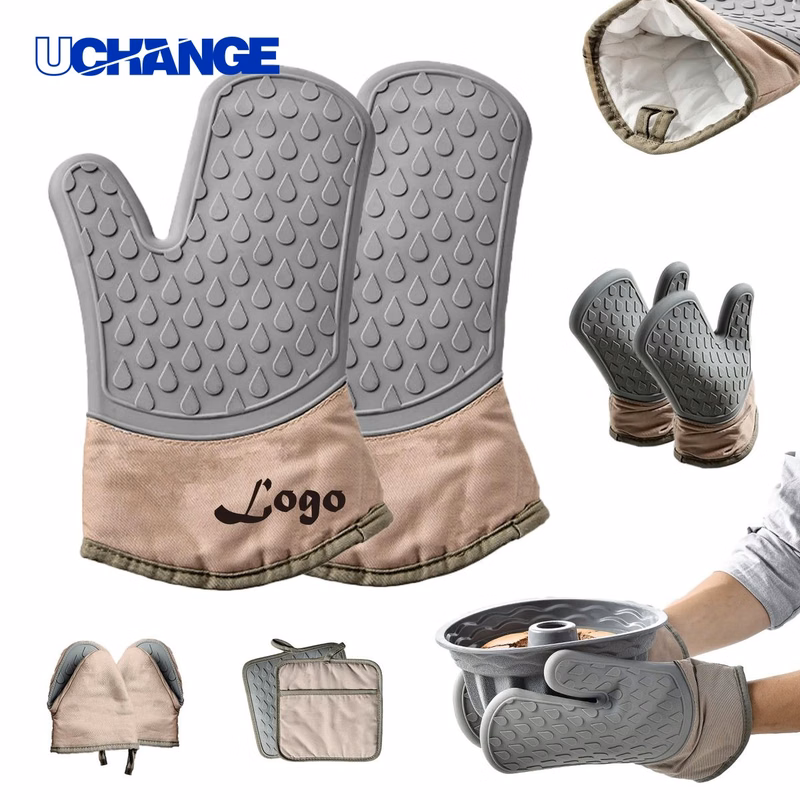 Grey Silicone Oven Mitt for Daily Kitchen Use