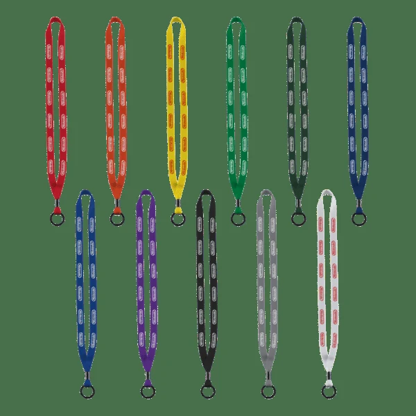 1/2" Polyester Lanyard with Metal Crimp & Split-Ring 1