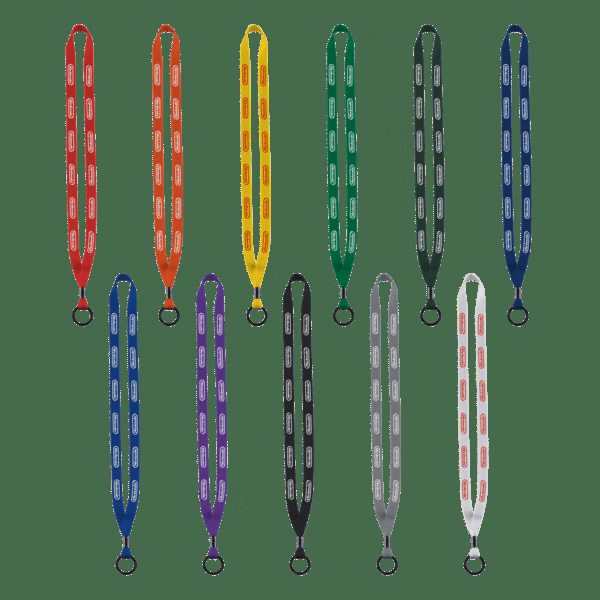 1/2" Polyester Lanyard with Metal Crimp & Split-Ring