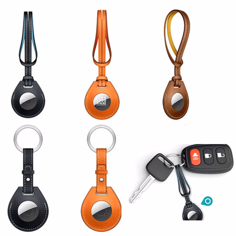 Leatherette AirTag Cases with Lanyard