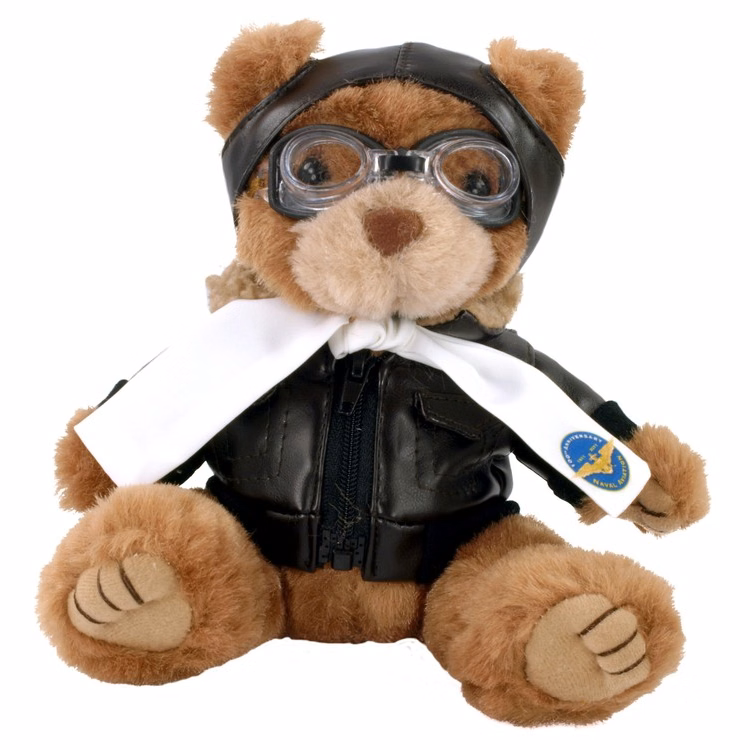 8" Aviator Bear with full color imprint