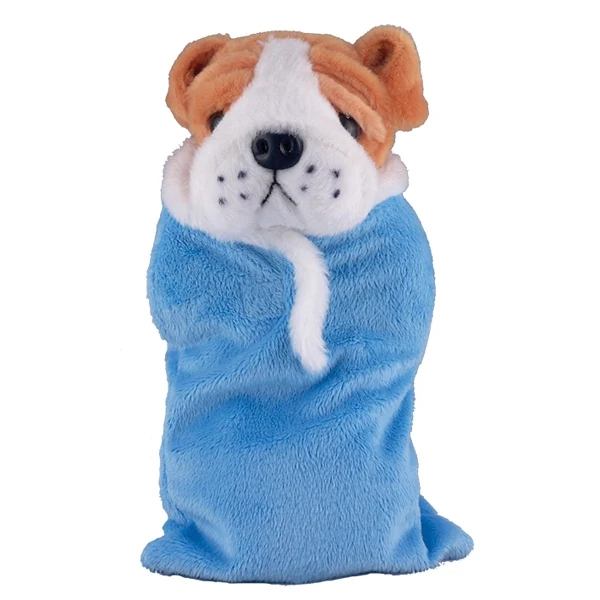 Soft Plush Bulldog in Baby Sleep Bag Stuffed Animal 1