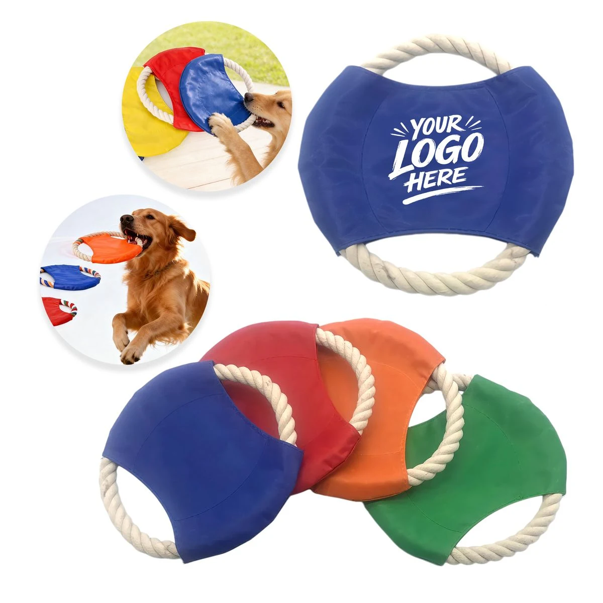 Dog Rope Flying Disc Toy Custom Logo Pet Chew Fetch 1