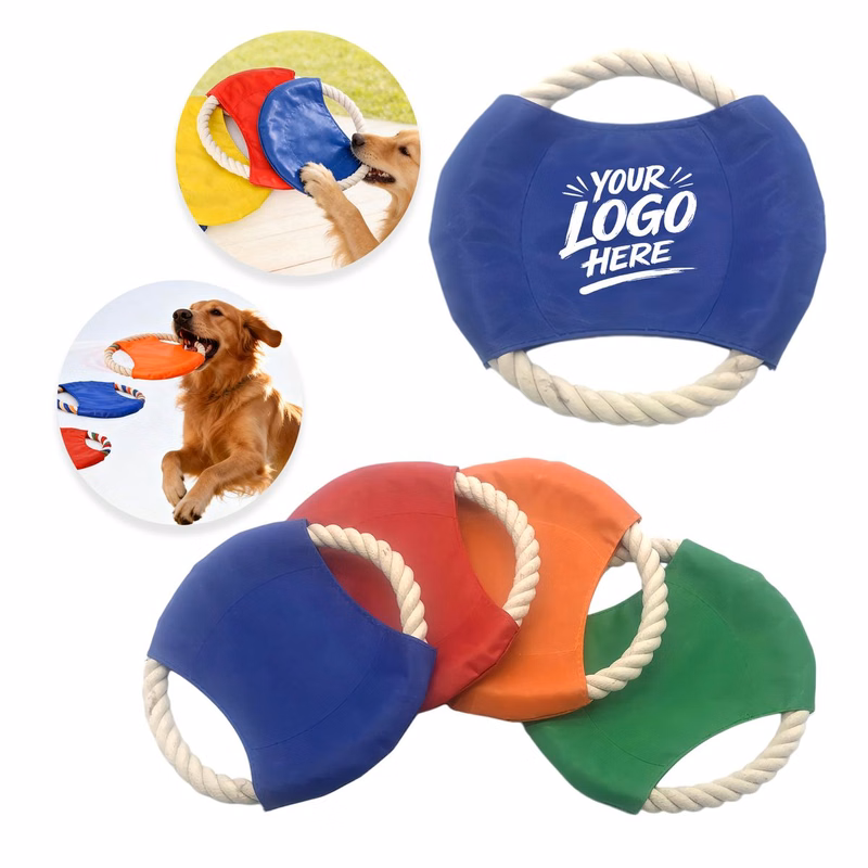 Dog Rope Flying Disc Toy Custom Logo Pet Chew Fetch