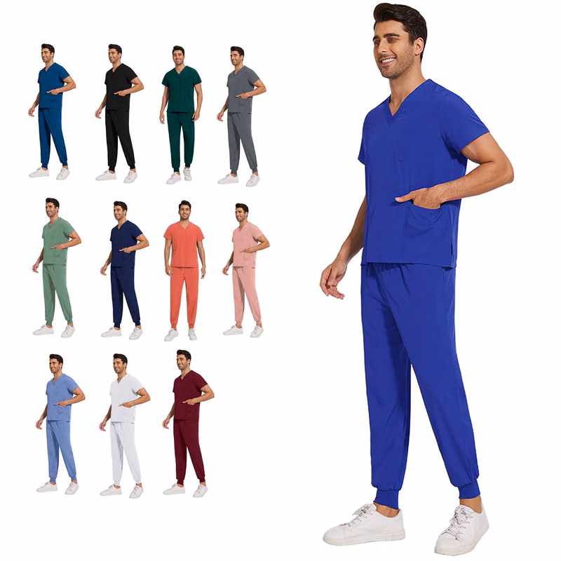 Comfortable V Neck Work Clothes