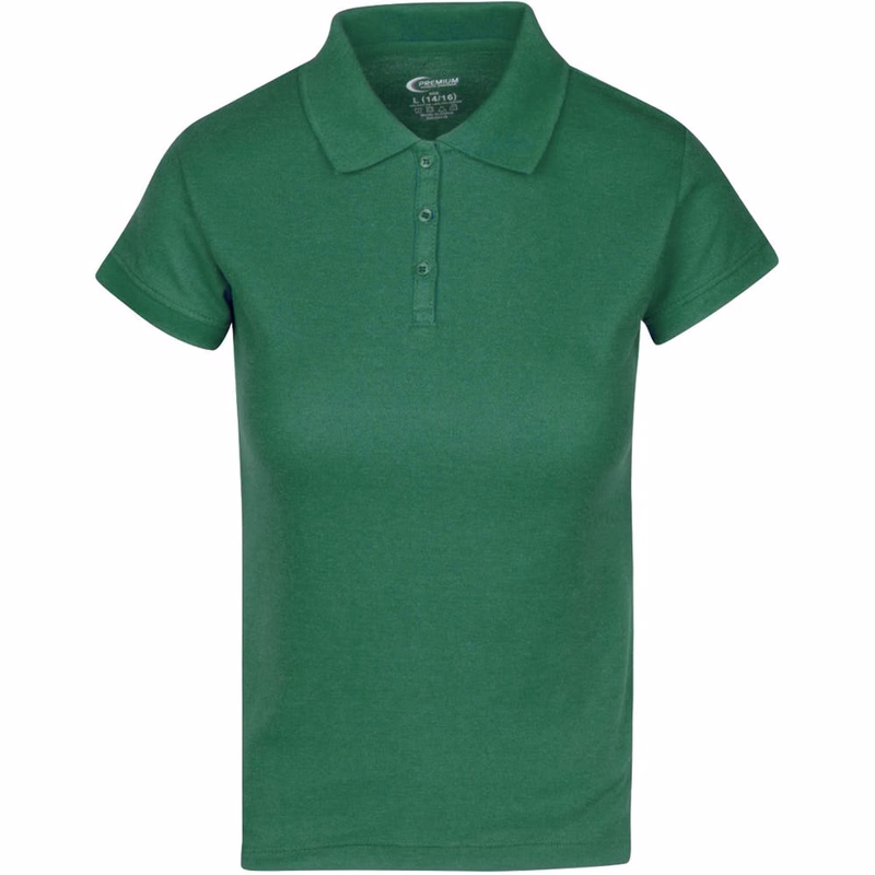 Juniors' Polo Uniform Shirts - Hunter Green Size Large