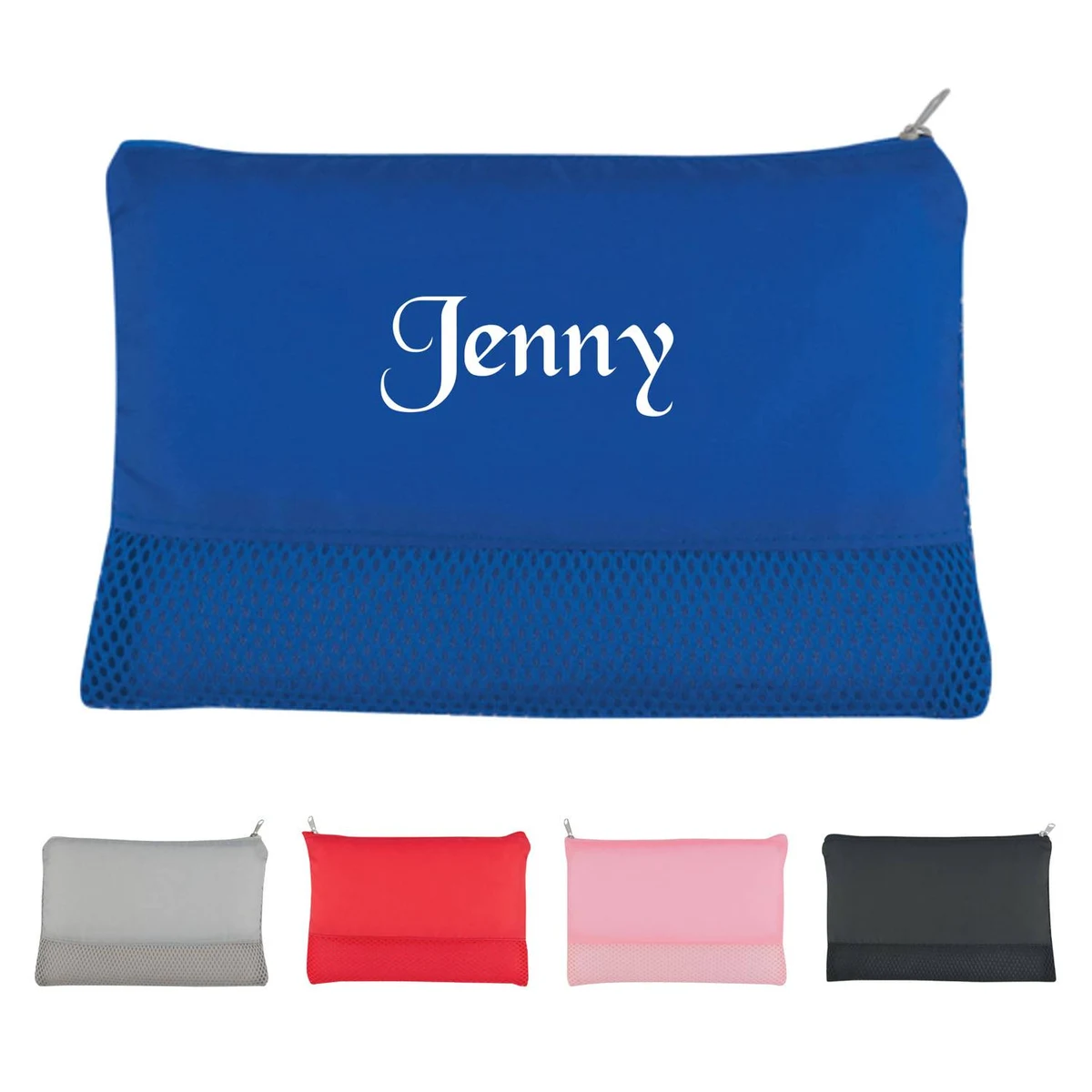 Polyester Patchwork Grid Mesh Makeup Bag 1