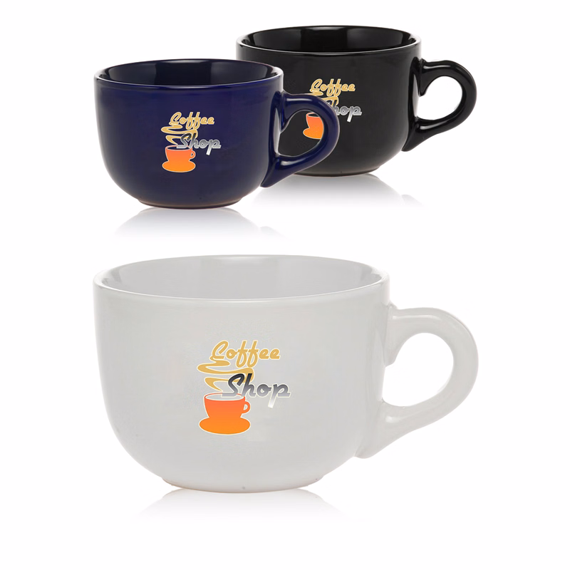 18 oz. Ceramic Cappuccino Mug - Colors