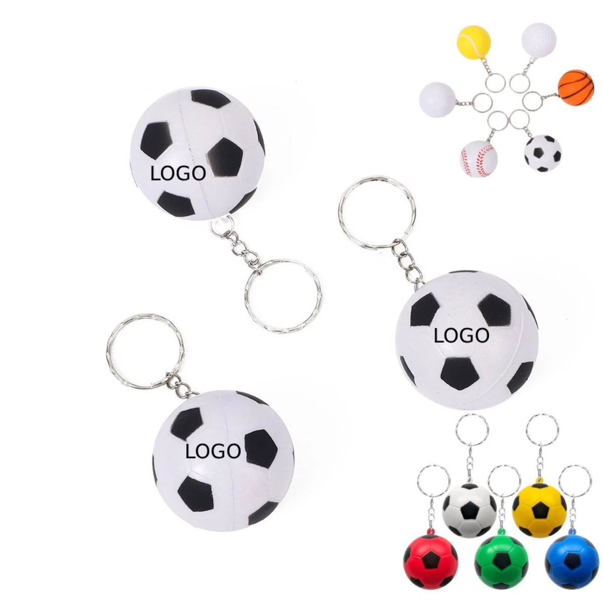 Soccer ball stress reliever key chain 1