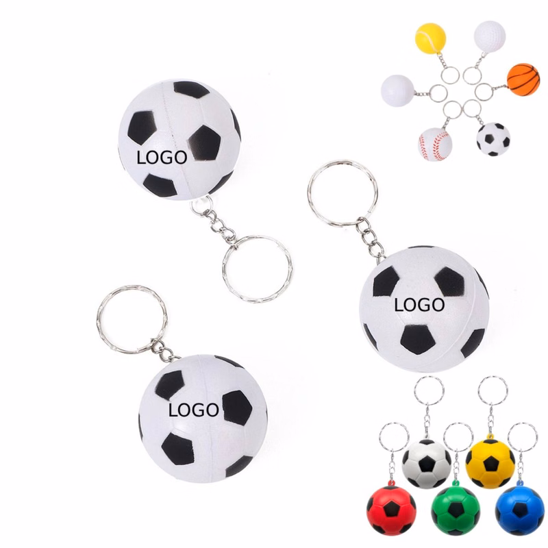 Soccer ball stress reliever key chain