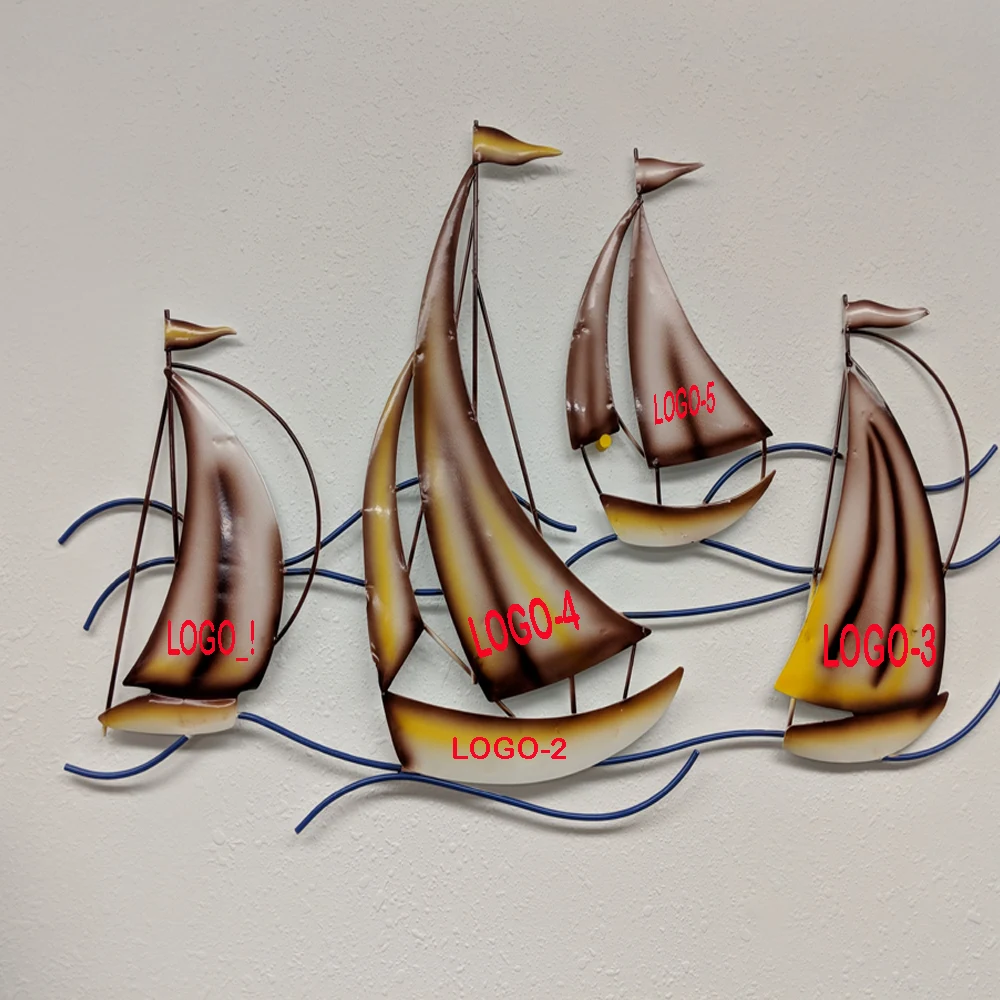 Metal Sailboats on Waves 1
