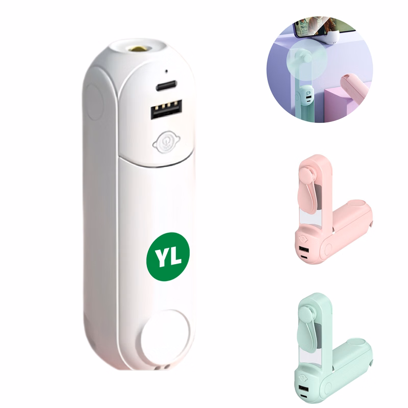 Portable Mini Fan with Night Light & Charger