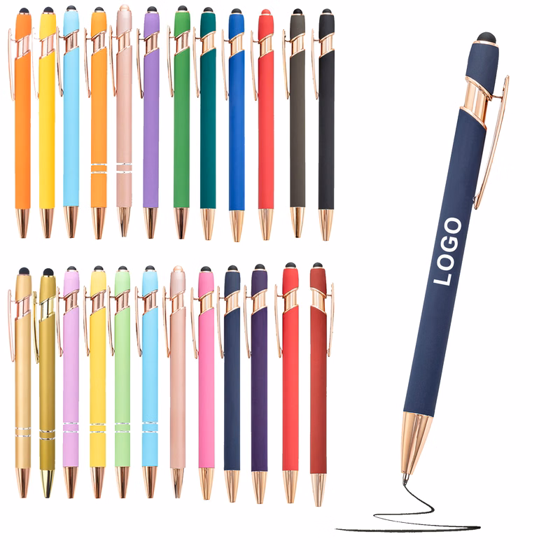 Stylus Ballpoint Smooth Touch Pens with Rose Gold Trims