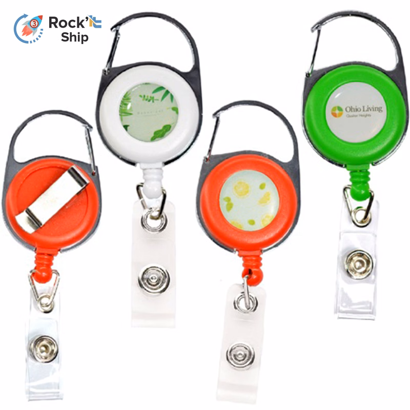 Rock'it 3-Day Retractable Carabiner Round Badge Reel w/ Belt Clip