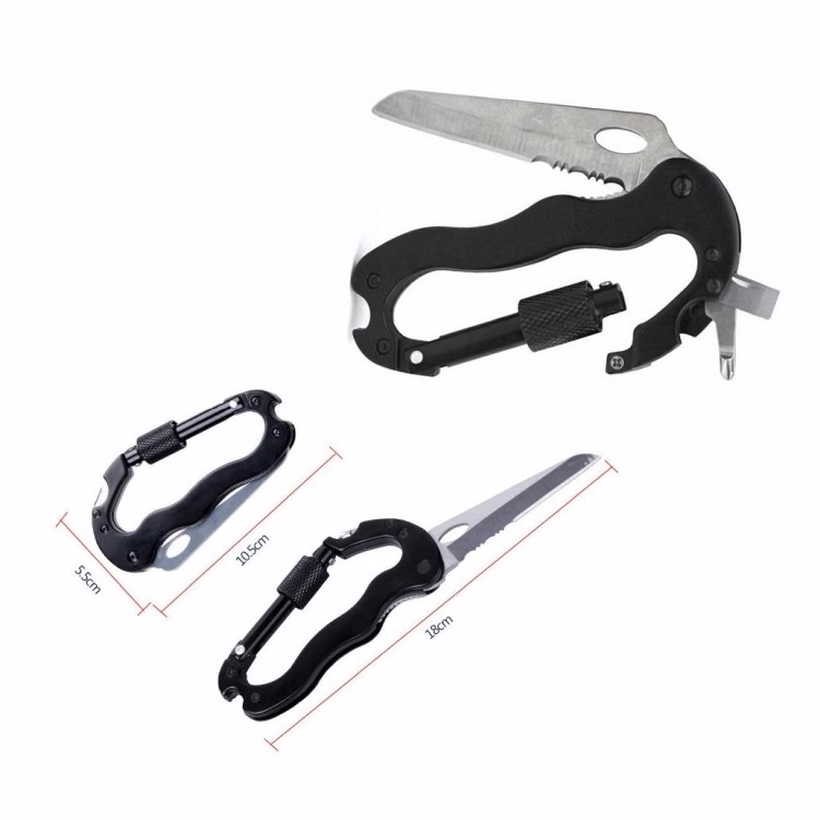 Black Color Multi-Function Climbing Buckles-Outdoor Tools.4 1/5"*2 1/5"