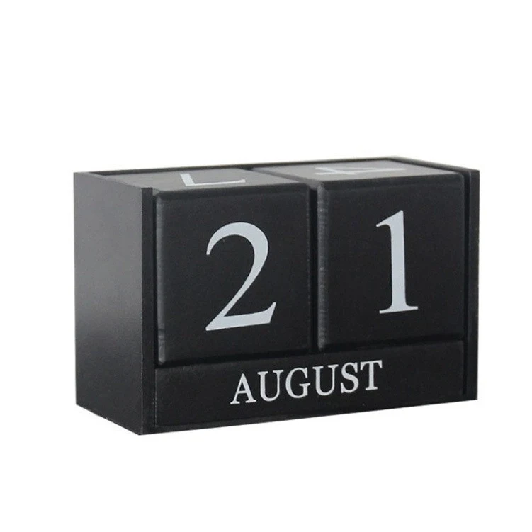 Wooden Cube Desktop Calendar 1