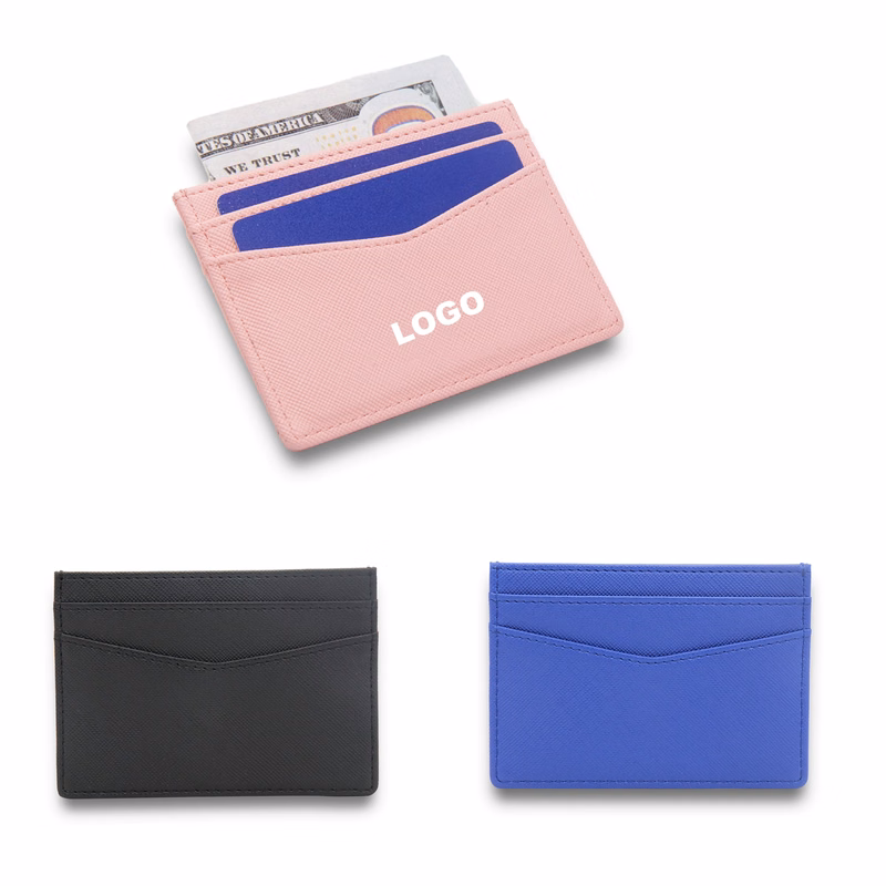 Custom Cute PU Card Holder Pink w/RFID Blocking