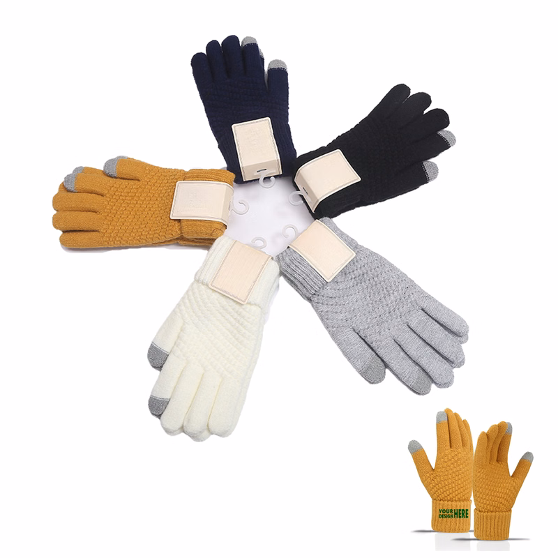 MOQ 50 Touchscreen Winter Knit Gloves with Soft Lining