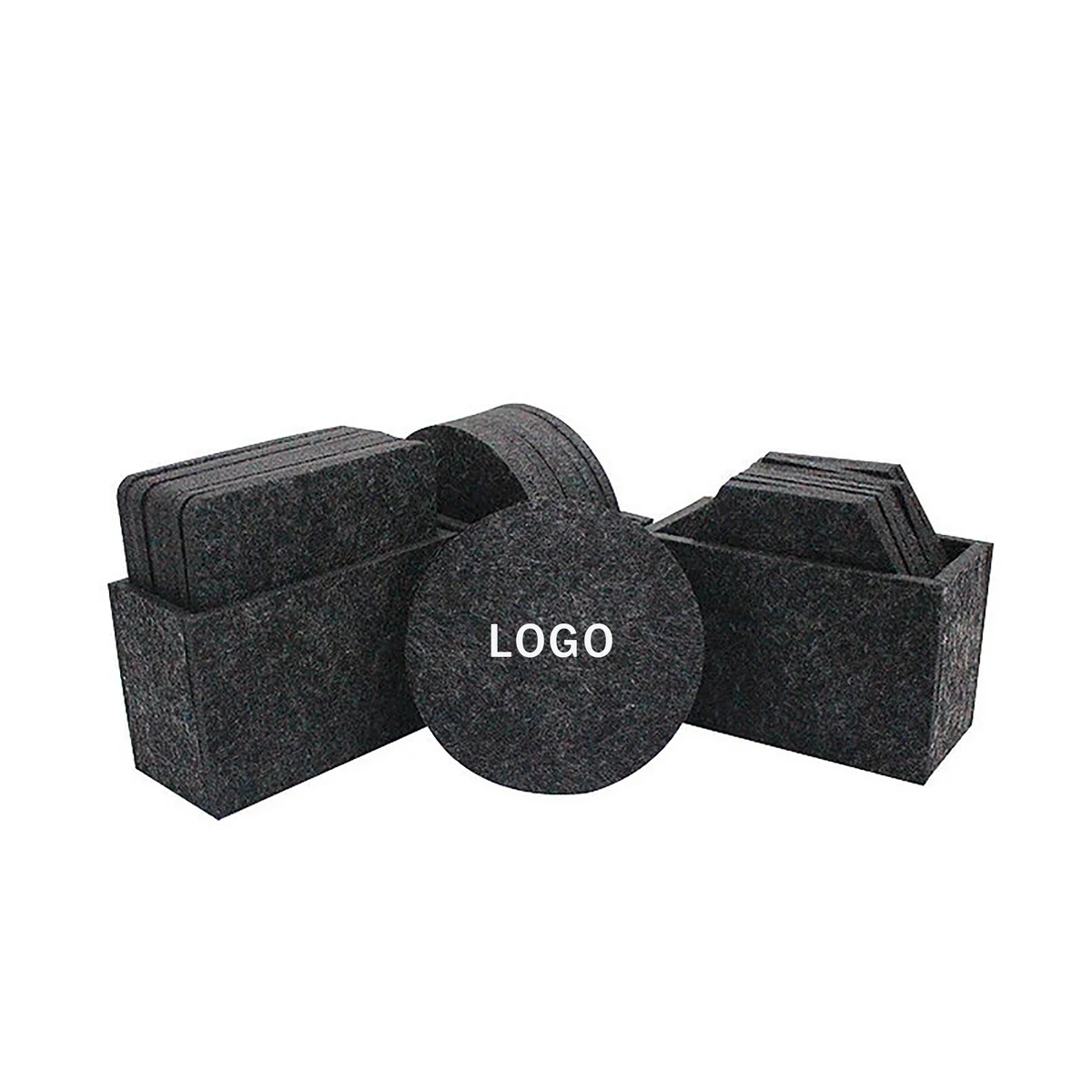 Round Felt Drink Coasters Set 1