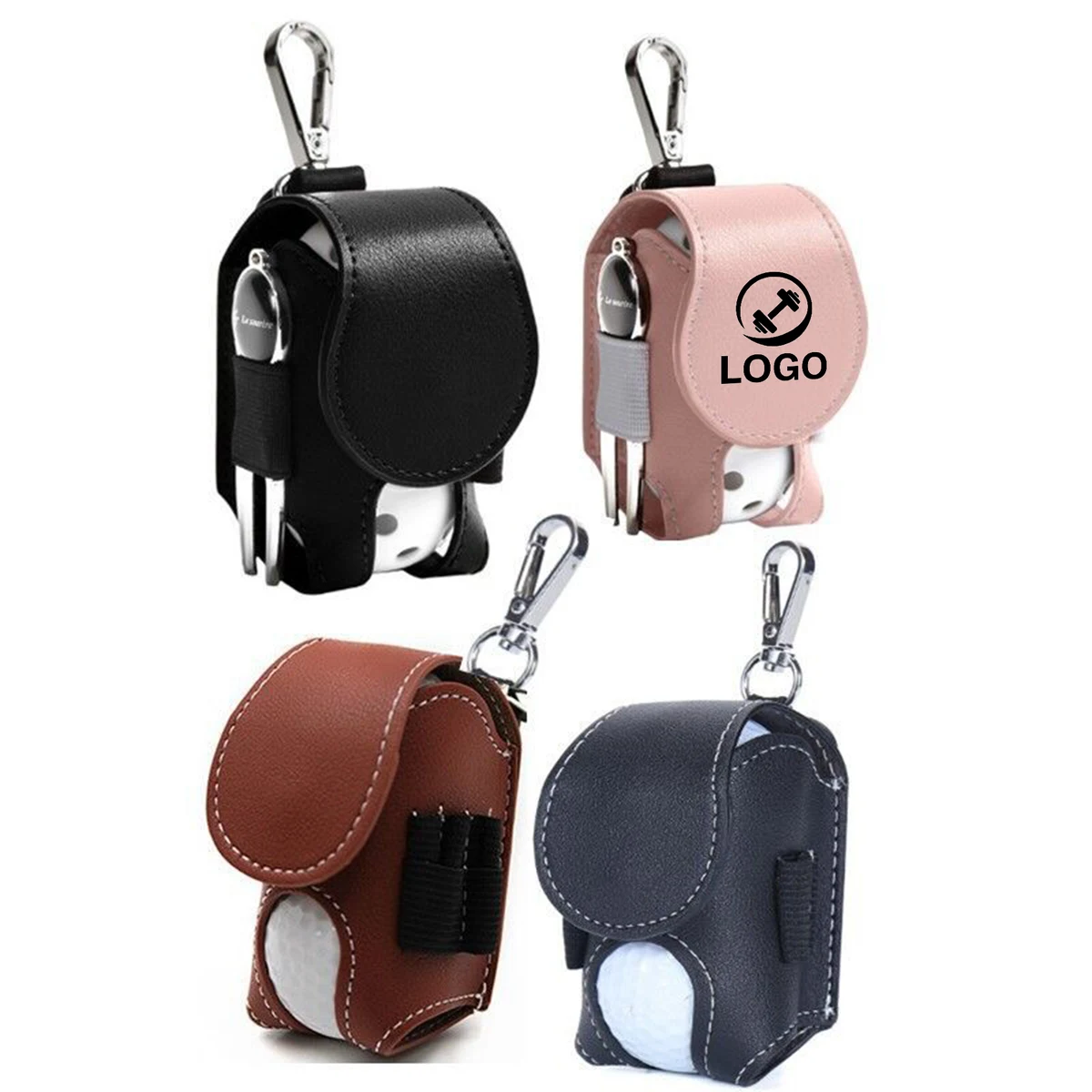Leather Golf Ball Waist Bag Holder 1