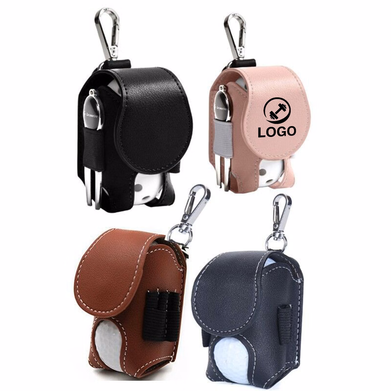Leather Golf Ball Waist Bag Holder