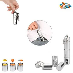 Durable Detachable Aluminum Pill Box With Keychain 1