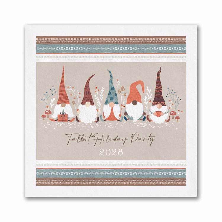 Gnome for Christmas Beverage Napkin