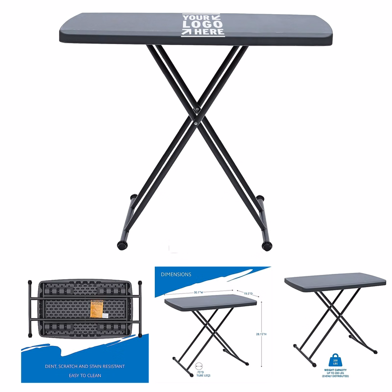  Adjustable Foldable Indoor Outdoor Charcoal Commercial Grade Personal Folding Table