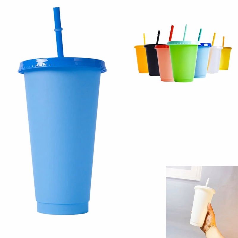 Reusable Color Changing Cup Plastic Tumblers With Lids