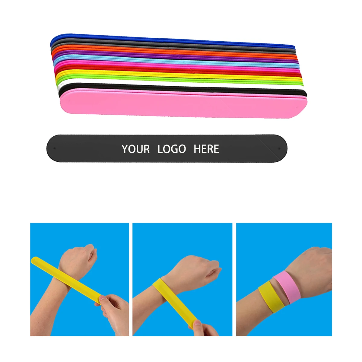 MOQ:100pcs Custom Logo Wristband 1