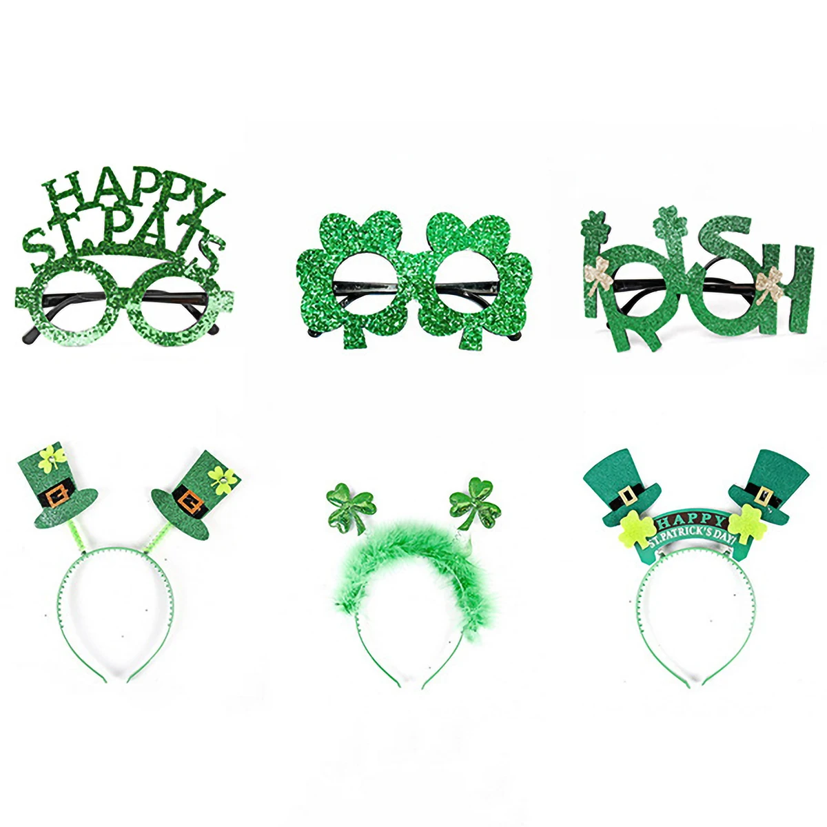 Shamrock Glasses Sequin Design Celebrations St Patrick's 1