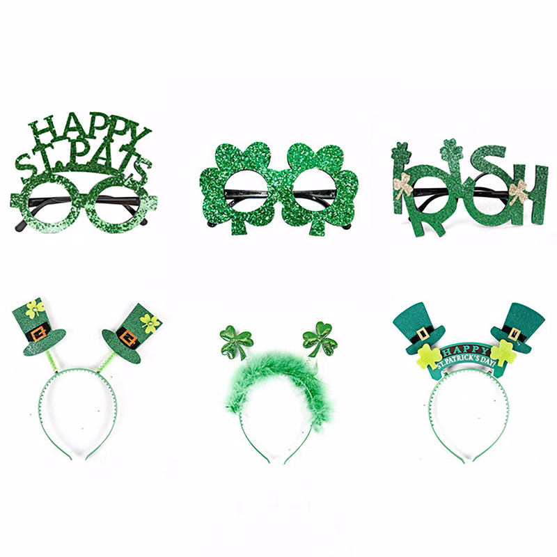 Shamrock Glasses Sequin Design Celebrations St Patrick's