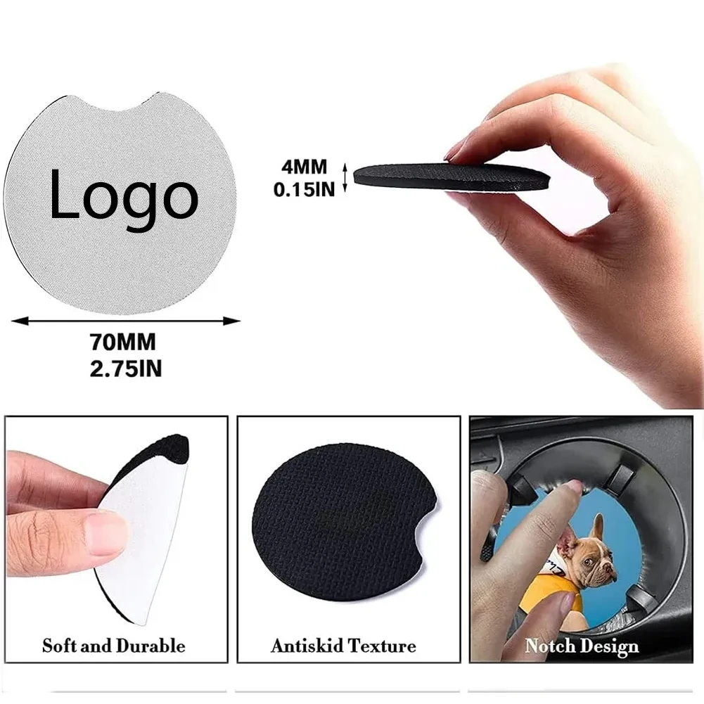 Car Coasters Bulk Cup Mat Sublimation Blanks Rubber 1