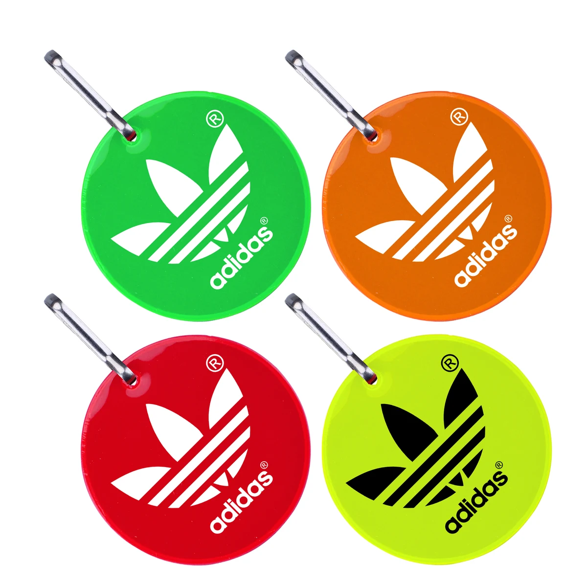 Round Shaped Safety Reflector Zipper Pull w/ Metal Clasp 1