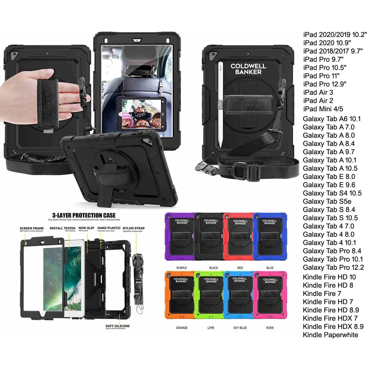 iBank ® Galaxy Tab A9 Protective Rugged Case with Kickstand & Shoulder Strap 1