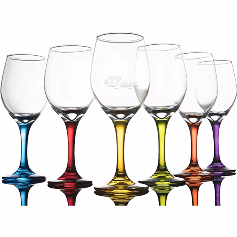 Trinkware Colored Stem Wine Glasses