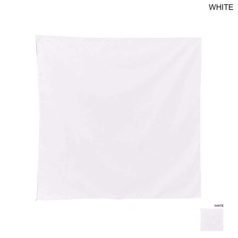 Square Bandana, 22x22, Blank, Stocked in White (#1 seller)