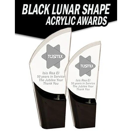 Acrylic 8.5" Lunar, w/black insert stand up 1