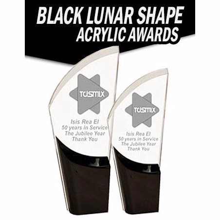 Acrylic 8.5" Lunar, w/black insert stand up