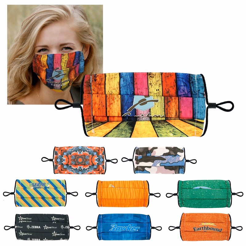 Single Pleat Full Color Fabric Face Mask