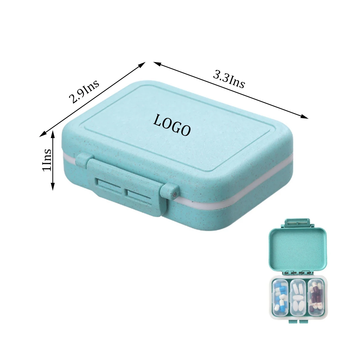 Portable Double Sealed Detachable 3 Compartment Medicine Box 1