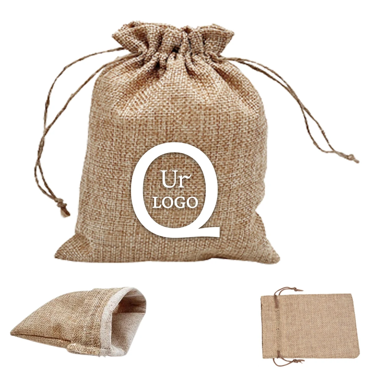 2.76 X 3.54 Inch Mini Jute Drawstring Bag 1