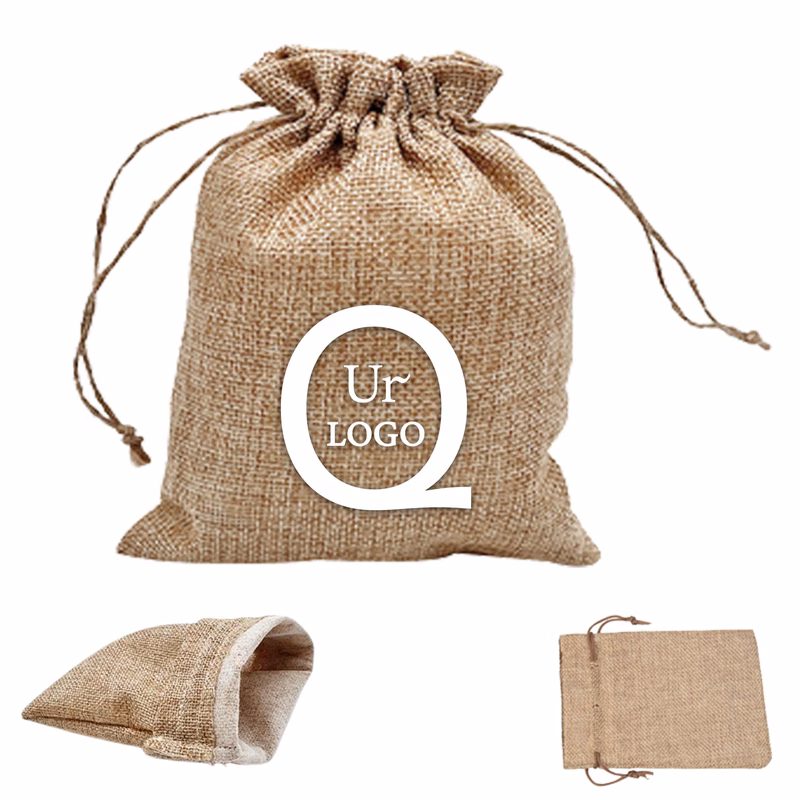 2.76 X 3.54 Inch Mini Jute Drawstring Bag