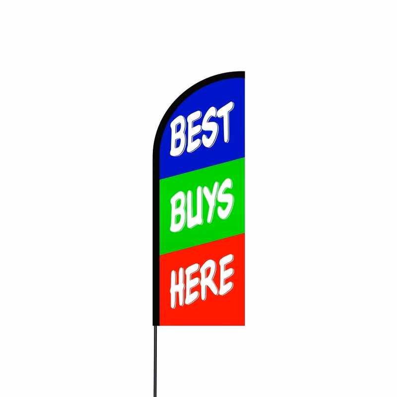 Best Buys Here Flag Kit Hardware 14' Feet Feather Flag Sign Outdoor Banner