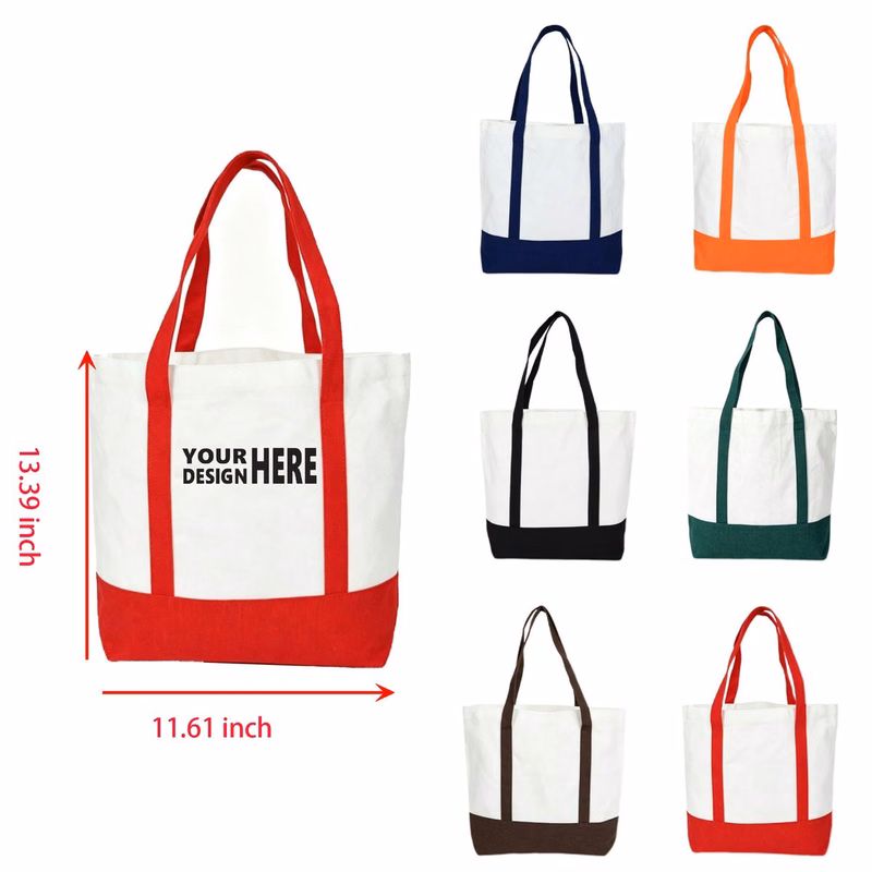 Canvas Tote Bag With Bottom Gusset, No Side Gussets