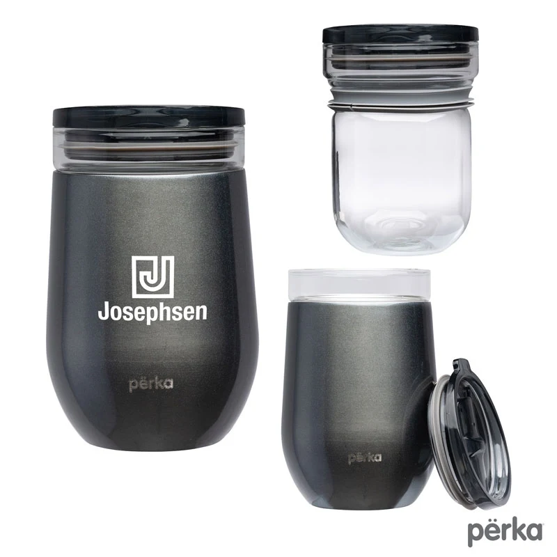 Perka® Taylor 12 oz. Double Wall, Stainless Steel Wine Mug 1
