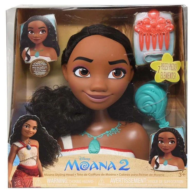 Disney Princess Moana 2 Styling Head with Accessories 9.5" x 4.5" x 10.2" 1