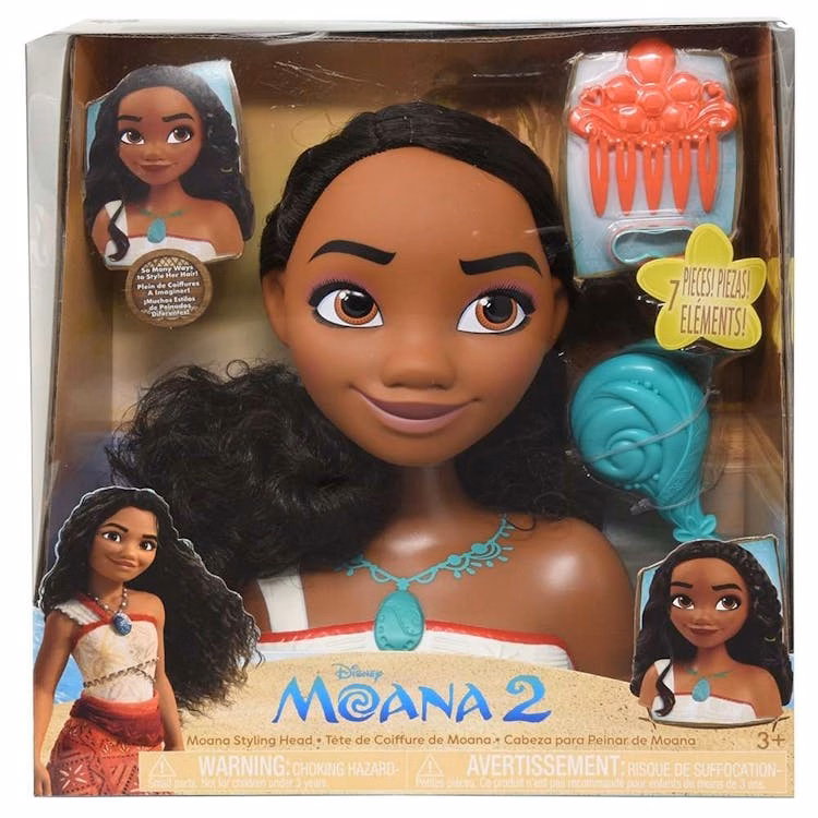 Disney Princess Moana 2 Styling Head with Accessories 9.5" x 4.5" x 10.2"