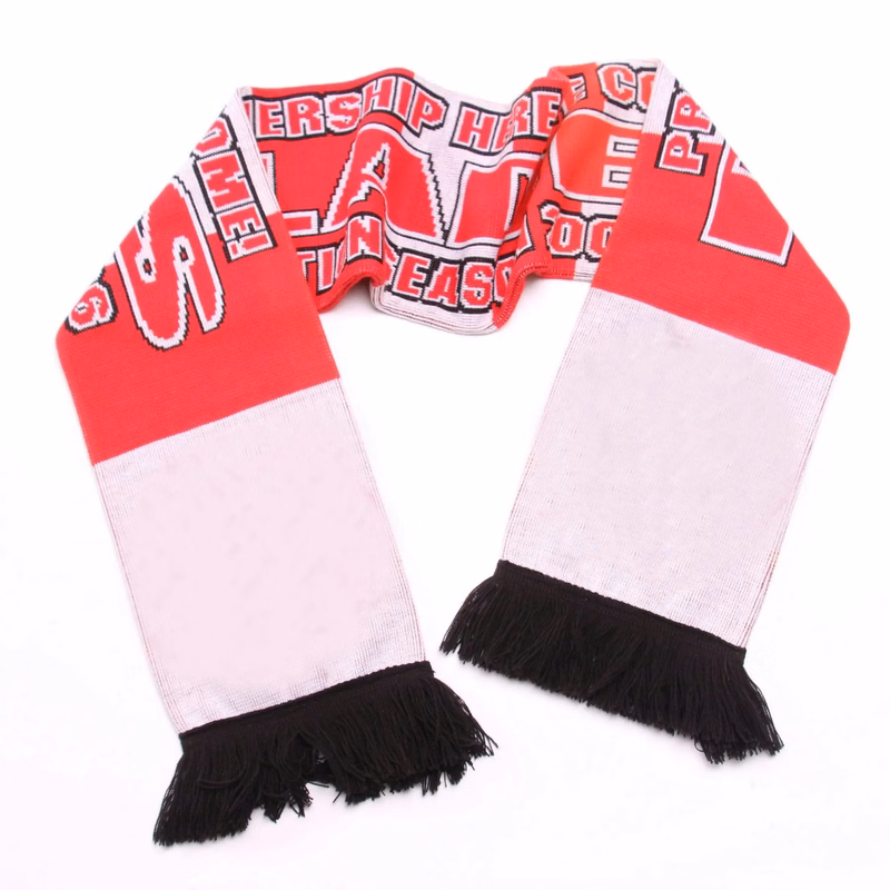 Custom Knitted Soccer Scarf With Fringe