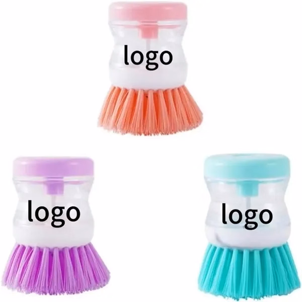 Custom Soap Dispensing Dish Brush With Ergonomic Round Handle — All in One Kitchen Tool